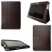 Samsung Galaxy Note 10.1 N8000 - PU Flip Stand Tablet Protective Cover Case Support Sleep Wake Function - Brown